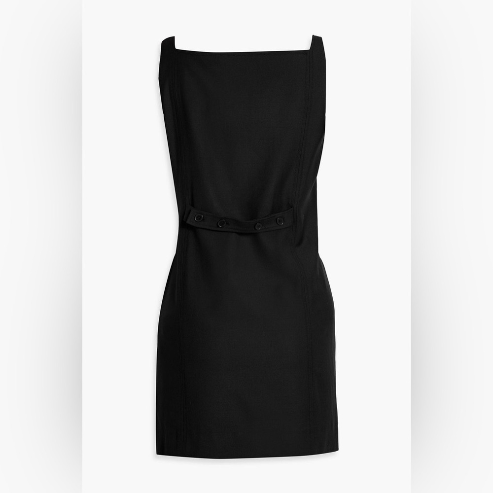 Loulou Studio Idon 100% Virgin Wool Black Mini Dress L Parisian Sheath - Picture 4 of 13